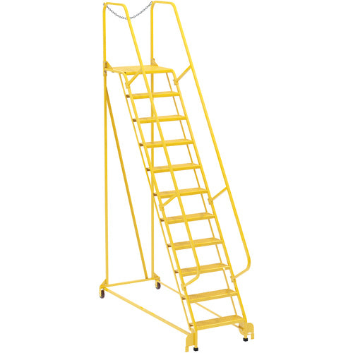 Maintenance Ladder Perforated 11-Step Yellow - Exact Industrial Supply