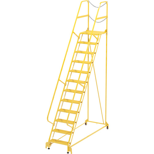 Maintenance Ladder Perforated 12-Step Yellow - Exact Industrial Supply