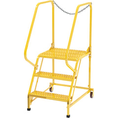 Maintenance Ladder Grip Strut 3-Step Yellow - Exact Industrial Supply