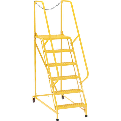 Maintenance Ladder Perforated 6-Step Yellow - Exact Industrial Supply