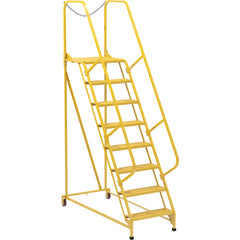 Maintenance Ladder Perforated 8-Step Yellow - Exact Industrial Supply