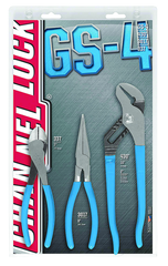 Channellock Combo Pliers Set -- #GS4; 3 Pieces; Includes: 7-1/2" Long Nose; 7" Cutting; 10" Tongue & Groove - Makers Industrial Supply