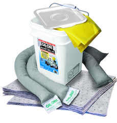 #L90435 Bucket Spill Kit--5 Gallon Bucket Contains: Socks / Perf. Pads / Disposable Bag - Absorbents - Makers Industrial Supply