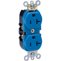 20 A; 125 Volt; NEMA 5-20R; 3W; Straight Blade Wiring Device - Blue - Makers Industrial Supply