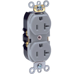 20 A; 125 Volt; NEMA 5-20R; 3W; Straight Blade Wiring Device - Gray - Makers Industrial Supply