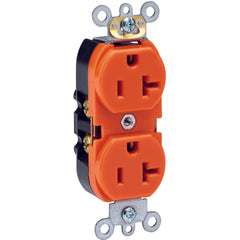 20 A; 125 Volt; NEMA 5-20R; 3W; Straight Blade Wiring Device - Orange - Makers Industrial Supply