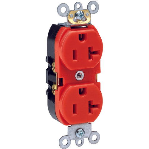 20 A; 125 Volt; NEMA 5-20R; 3W; Straight Blade Wiring Device - Red - Makers Industrial Supply