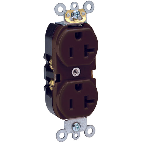 20 A; 125 Volt; NEMA 5-20R; 3W; Straight Blade Wiring Device - Brown - Makers Industrial Supply