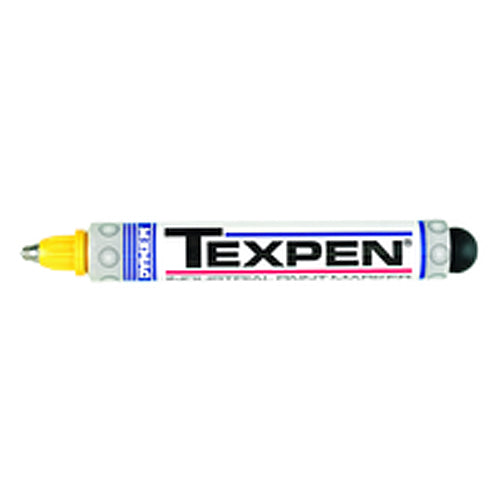 Texpen Medium Marker - Stainless Steel Ball Tip - Yellow - Makers Industrial Supply