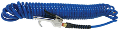 #600PU25BT - 1/4 MPT x 25 Feet - Blue Polyurethane - 2 Swivel Fitting(s) - Recoil Air Hose & Air Blow Gun Kit - Makers Industrial Supply