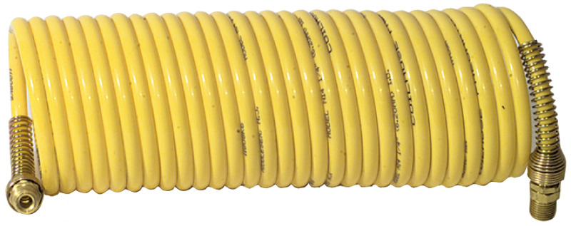 #N14-50A - 1/4 MPT x 50 Feet - Yellow Nylon - 1-Swivel x 1- Rigid Fitting(s) - Recoil Air Hose - Makers Industrial Supply