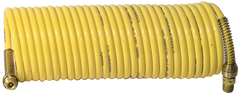 #N38-25A - 3/8 MPT x 25 Feet - Yellow Nylon - 1-Swivel x 1- Rigid Fitting(s) - Recoil Air Hose - Makers Industrial Supply