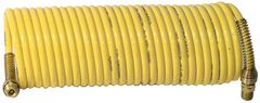 #N38-17A - 3/8 MPT x 17 Feet - Yellow Nylon - 1-Swivel x 1- Rigid Fitting(s) - Recoil Air Hose - Makers Industrial Supply