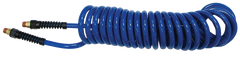 #PU1420BB - 1/4 MPT x 20 Feet - Dark Blue Polyurethane - 1-Swivel Fitting(s) - Self-Storing Hose - Makers Industrial Supply