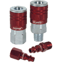 Model A73420D2PK–1/4″ Body × 1/4″ NPT Female (2 pieces) - Red Industrial Plug - Makers Industrial Supply