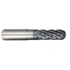 1/2" Dia. - 5/8" LOC - 6 OAL 5 FL Ball Nose Carbide End Mill-AlCrN-X - Makers Industrial Supply