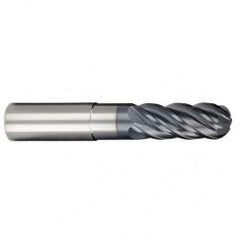 1/4" Dia. - 3/8" LOC - 2-1/2" OAL - Ball Nose 5 FL Carbide S/E HP End Mill-AlCrNX - Makers Industrial Supply