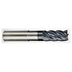 3/8" Dia. - 1/2" LOC - 4" OAL - .015 Radius 5 FL Carbide End Mill-AlCrN-X - Makers Industrial Supply