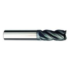 1/2 Dia. x 3 Overall Length 4-Flute .030 C/R Solid Carbide SE End Mill-Round Shank-Center Cut-AlCrN-X - Makers Industrial Supply