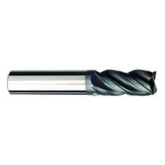 3/8 Dia. x 3 Overall Length 4-Flute .030 C/R Solid Carbide SE End Mill-Round Shank-Center Cut-AlCrN-X - Makers Industrial Supply