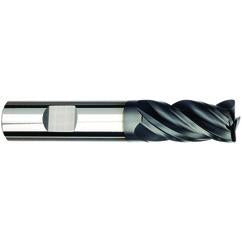 3/8 Dia. x 3 Overall Length 4-Flute Square End Solid Carbide SE End Mill-Weldon Shank-Center Cut-AlCrN-X - Makers Industrial Supply