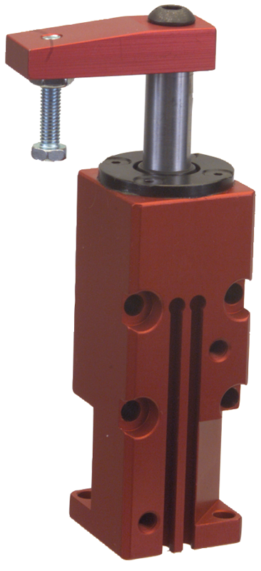 Block Style Pneumatic Swing Cylinder - #8316 .50'' Vertical Clamp Stroke - With Arm - LH Swing - Makers Industrial Supply