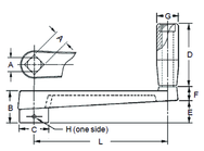 Broached Crank Handle - 3/4'' Hole Diameter; 3-1/4'' Handle Length; 6.3'' Width - Makers Industrial Supply