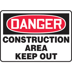 Sign, Danger Construction Area Keep Out, 7″ × 10″, Plastic - Makers Industrial Supply