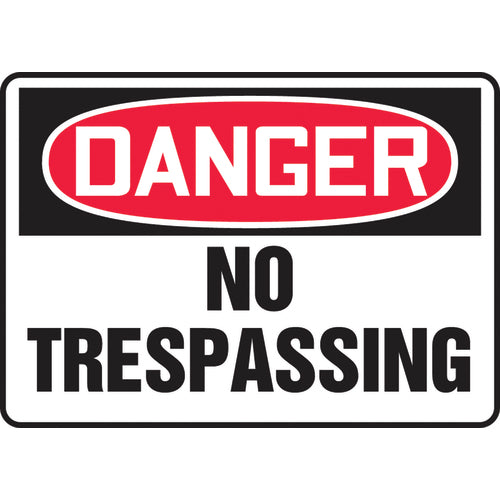 Sign, Danger No Trespassing, 7″ × 10″, Aluminum - Makers Industrial Supply