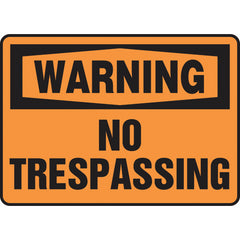 Sign, Warning No Trespassing, 7″ × 10″, Vinyl - Makers Industrial Supply