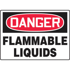 Sign, Danger Flammable Liquids, 10″ × 14″, Plastic - Makers Industrial Supply