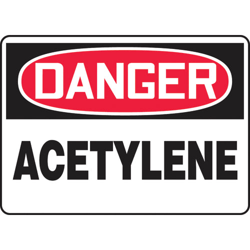 Sign, Danger Acetylene, 10″ × 14″, Vinyl - Makers Industrial Supply