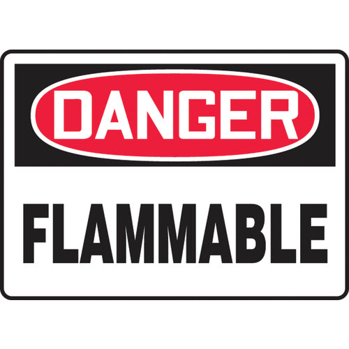 Sign, Danger Flammable, 7″ × 10″, Vinyl - Makers Industrial Supply