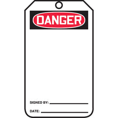 Safety Tag, Danger (Blank), 25/Pk, Cardstock - Makers Industrial Supply