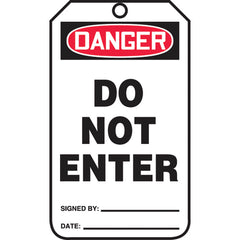 Safety Tag, Danger Do Not Enter , 25/Pk, Cardstock - Makers Industrial Supply