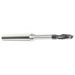 .075 Dia. - .113 LOC - 2" OAL - .005 C/R 2 FL Carbide End Mill with 1/4 Reach-Nano Coated - Makers Industrial Supply