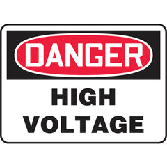 Sign, Danger High Voltage, 7″ × 10″, Aluminum - Makers Industrial Supply