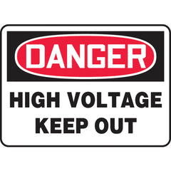 Sign, Danger High Voltage Keep Out, 10″ × 14″, Vinyl - Makers Industrial Supply