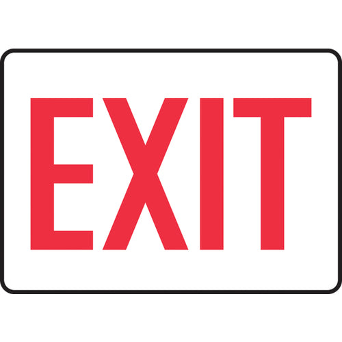 Sign, Exit, 7″ × 10″, Plastic - Makers Industrial Supply