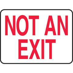 Sign, Not An Exit, 10″ × 14″, Plastic - Makers Industrial Supply