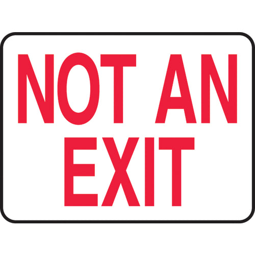 Sign, Not An Exit, 7″ × 10″, Plastic - Makers Industrial Supply