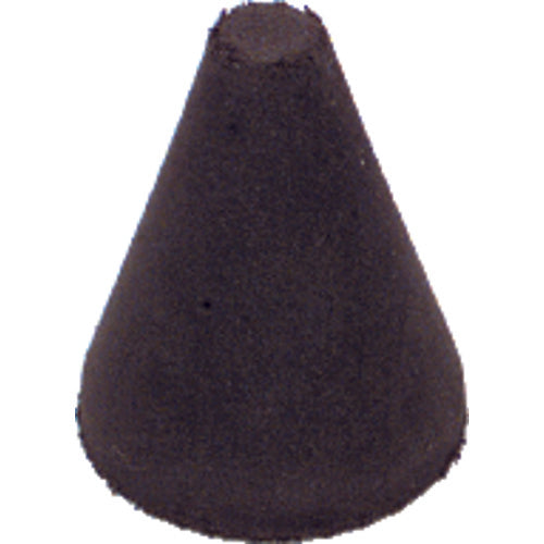 1 1/4″ × 1″-1/4″ × 1/4″ - Tapered Resin Bonded Rubber Cone (Fine Grit) - Makers Industrial Supply