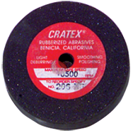 5 x 3/8 x 1/2'' - Resin Bonded Rubber Wheel (Fine Grit) - Makers Industrial Supply