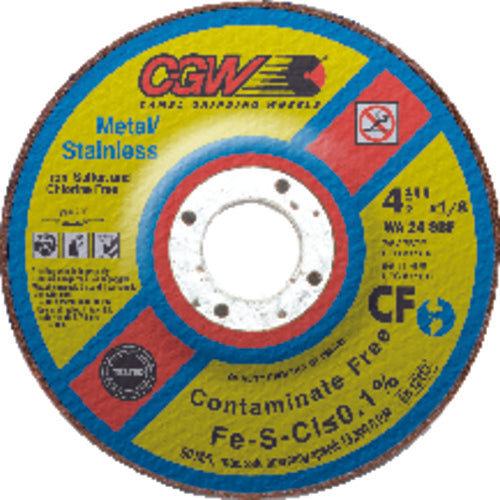 7″ × 1/8″ × 7/8″ - White Aluminum Oxide WA24-SBF - Depressed Center Wheel - Makers Industrial Supply