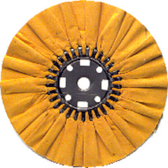 10″ × 3/4″ (3″ × 4″ Flange) - Cotton Untreated - General Purpose Use Ventilated Bias Buffing Wheel - Makers Industrial Supply