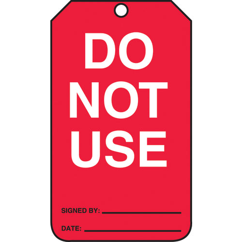 Cylinder Tag, Do Not Use, 25/Pk, Cardstock - Makers Industrial Supply