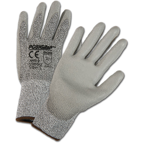 HPPE High Performance Yarn Shell, Gray Polyurethane Palm Cut Resistant Gloves Large - Makers Industrial Supply