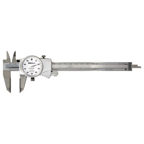 ‎0-200 mm Range - Dial Caliper White Face - 0.01 mm Graduation - Makers Industrial Supply