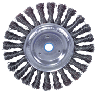 10" Diameter - 1-1/4" Arbor Hole - Cable Twist Steel Wire Straight Wheel - Makers Industrial Supply