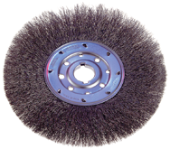 4" Diameter - 1/2 - 5/8" Arbor Hole - Crimped Steel Wire Straight Wheel - Makers Industrial Supply